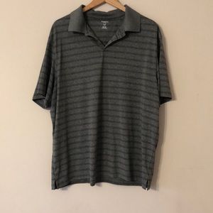 Haggar Men’s Gray Striped Polo Shirt